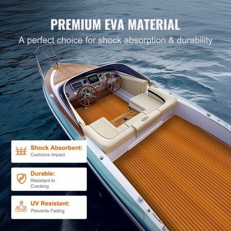 Boat Flooring, EVA Foam Boat Decking 94.5" x 46", Non-Slip Self-Adhesive Flooring, 29.9 sq.ft Marine Carpet for Boats, Yacht, Pontoon, Kayak Decking