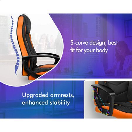 ALFORDSON Gaming Chair Office Executive Orange