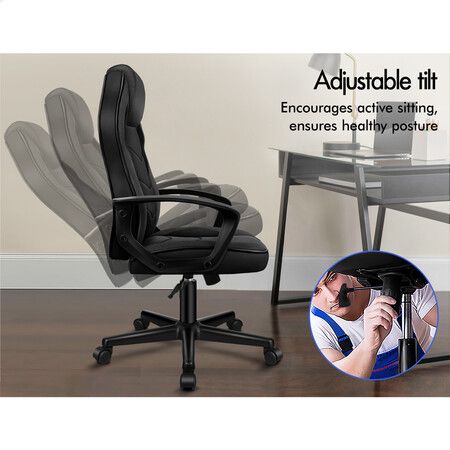 ALFORDSON Gaming Chair Office Executive Black