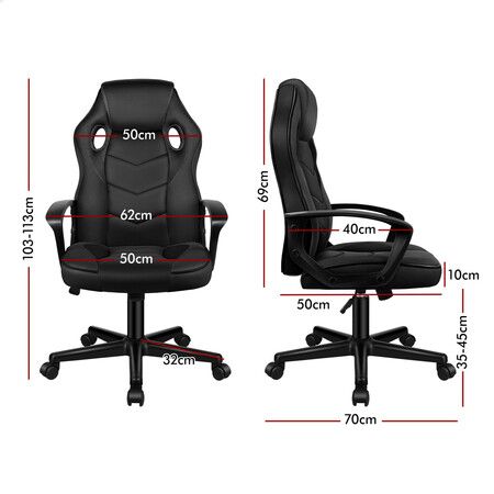 ALFORDSON Gaming Chair Office Executive Black