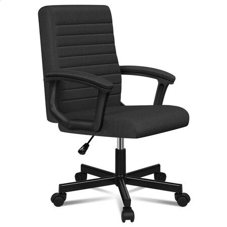 ALFORDSON Office Chair Executive Mid Back Fabric Black