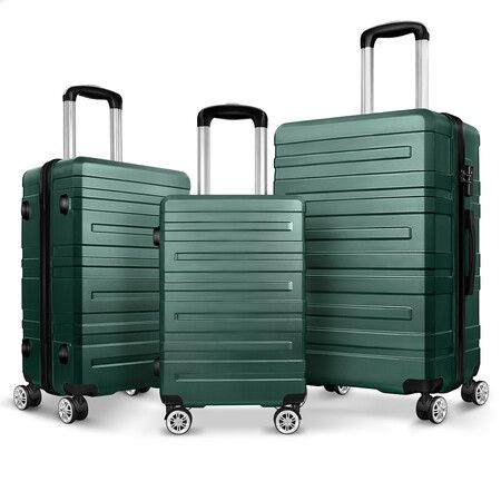 ALFORDSON Luggage 3PCS Set Suitcase Trolley TSA Carry on Hard Case Green