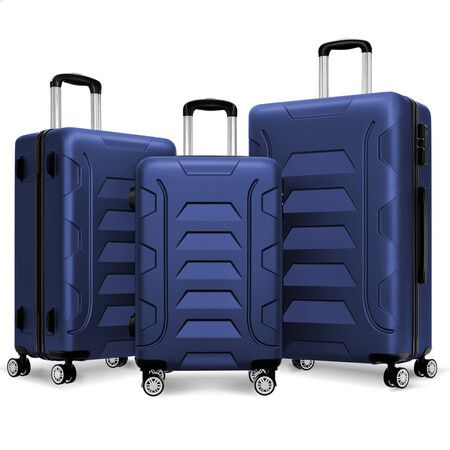 ALFORDSON Luggage 3PCS Set Suitcase Trolley TSA Carry on Hard Case Navy