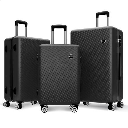 ALFORDSON Luggage 3PCS Set Suitcase Trolley TSA Carry on Hard Case Black