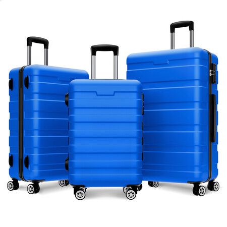 ALFORDSON Luggage 3PCS Set Suitcase Trolley TSA Carry on Hard Case Blue