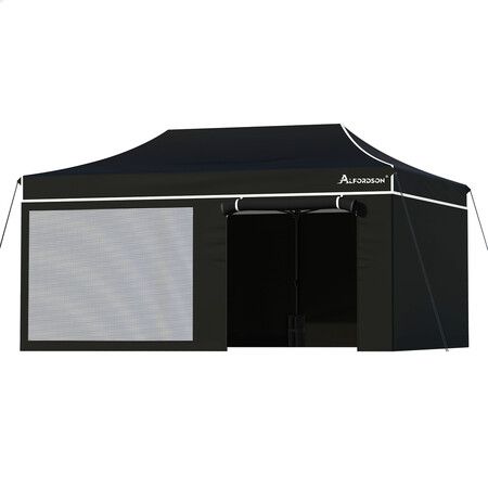 ALFORDSON Gazebo 3x6 Pop Up Marquee Black