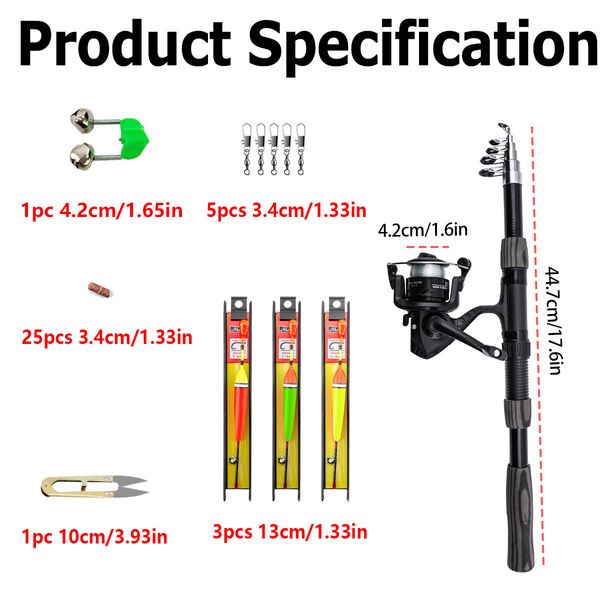 Retractable Fishing Rod Carbon Fiber, Portable Reel Telescopic Fishing Rod for Fishing Lovers