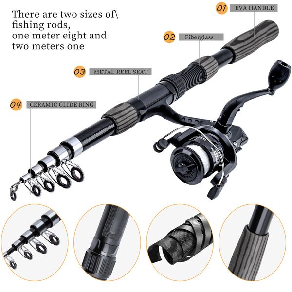 Retractable Fishing Rod Carbon Fiber, Portable Reel Telescopic Fishing Rod for Fishing Lovers