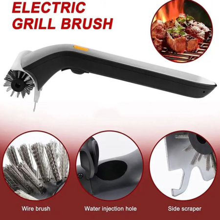 Electric Grill Brush with Water Reservoir,360 Rotating Electric Grill Stainless Brush Brush For Outdoor Grill