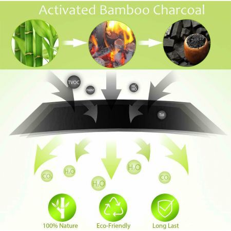 5PCS Air Purifying Bags Activated Bamboo Charcoal Freshener for Car Home Shoes 200g