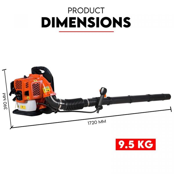 Petrol Leaf Blower 2 Stroke 42.7cc Backpack Commercial 540km/H