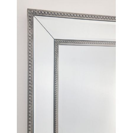 Medium Silver Beaded Framed Mirror - 70cm x 170cm