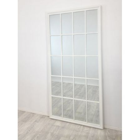 Window Style Mirror - White Rectangle 100cm x 200cm