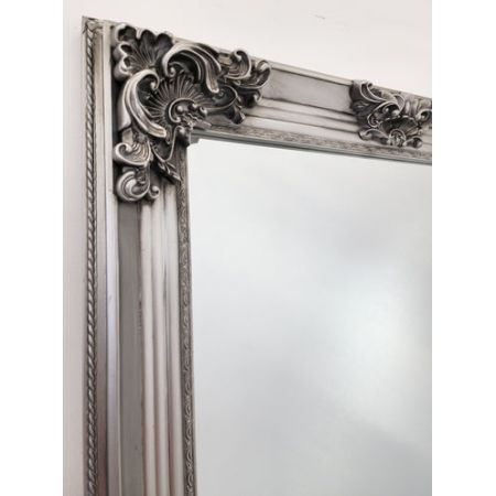 Deluxe French Provincial Ornate Mirror - Antique Silver - 90cm x 170cm