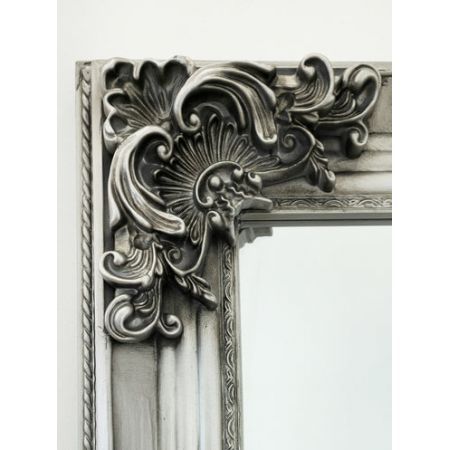 Deluxe French Provincial Ornate Mirror - Antique Silver - 90cm x 170cm