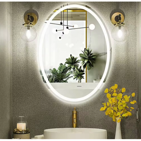 Interior Ave - LED Oval Frameless Salon / Bathroom Wall Mirror - 50 x 70cm