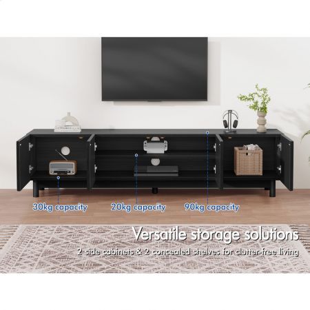 ALFORDSON Entertainment Unit TV Cabinet Stand 180cm Black