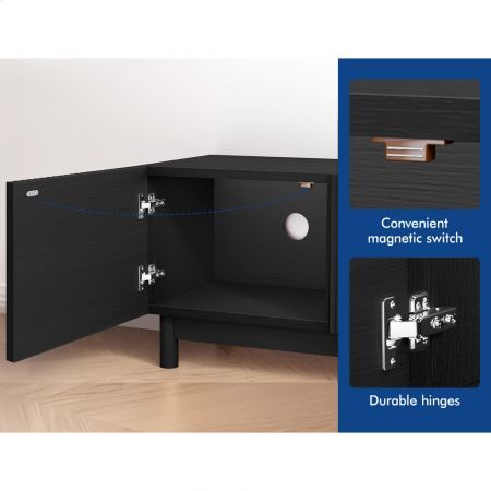 ALFORDSON Entertainment Unit TV Cabinet Stand 180cm Black