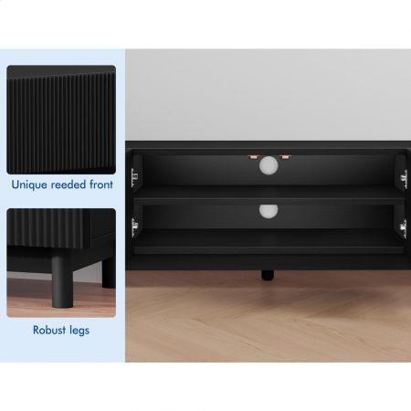 ALFORDSON Entertainment Unit TV Cabinet Stand 180cm Black