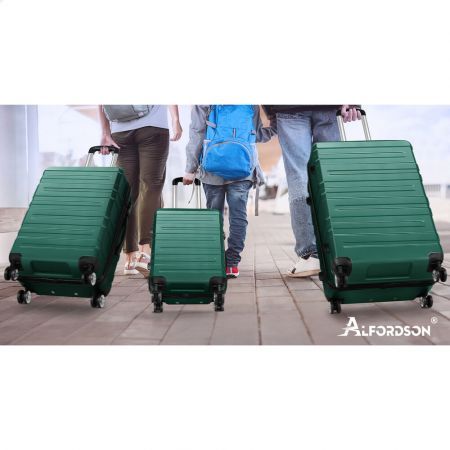 ALFORDSON Luggage 3PCS Set Suitcase Trolley TSA Carry on Hard Case Green