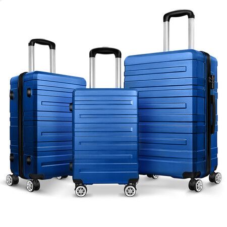 ALFORDSON Luggage 3PCS Set Suitcase Trolley TSA Carry on Hard Case Blue