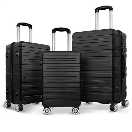 ALFORDSON Luggage 3PCS Set Suitcase Trolley TSA Carry on Hard Case Black