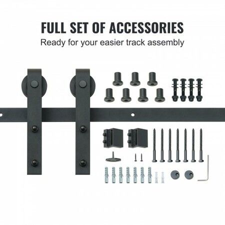 10FT Sliding Barn Door Hardware Closet Track Kit for Single Door J Hanger