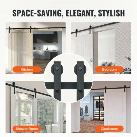 10FT Sliding Barn Door Hardware Closet Track Kit for Single Door J Hanger