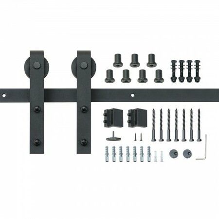 10FT Sliding Barn Door Hardware Closet Track Kit for Single Door J Hanger