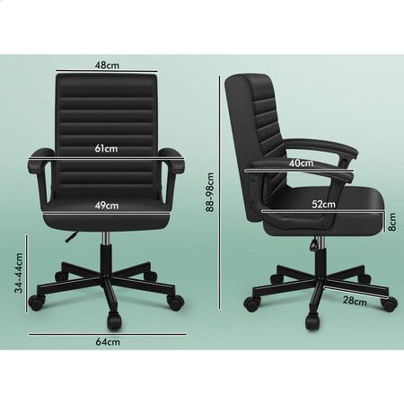 ALFORDSON Office Chair Executive Mid Back Black