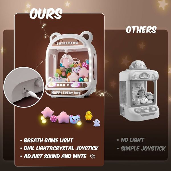 Claw Machines for Kids, Unicorns Toys for Girls Age 6+, Arcade Games Mini Vending Machine with Squishy Fidget Toys, Candy Machine Candy Dispenser Machine