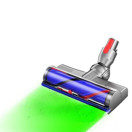 2024 upgrade LED Motorhead for Dyson V7, V8, V10, V11, and V15 Head Replacement with Soft Roller Green LED Dust Detection Power Brush Vacuum Attachment