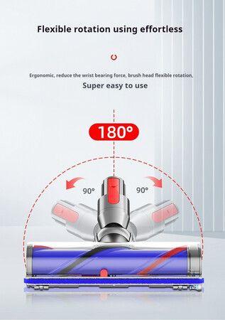 2024 upgrade LED Motorhead for Dyson V7, V8, V10, V11, and V15 Head Replacement with Soft Roller Green LED Dust Detection Power Brush Vacuum Attachment