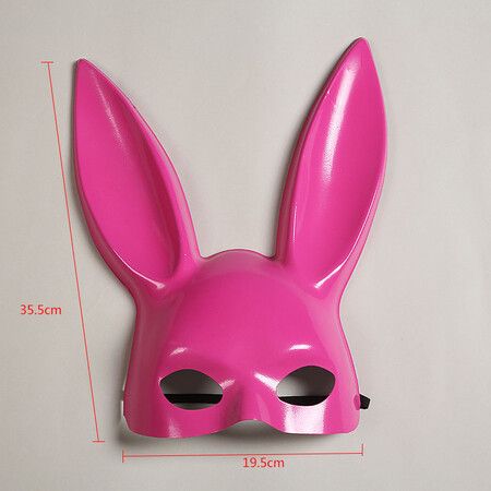 Set of 4 Halloween Bunny Mask Rabbit Ears Half Masks Multicolored Masquerade Costume Accessory