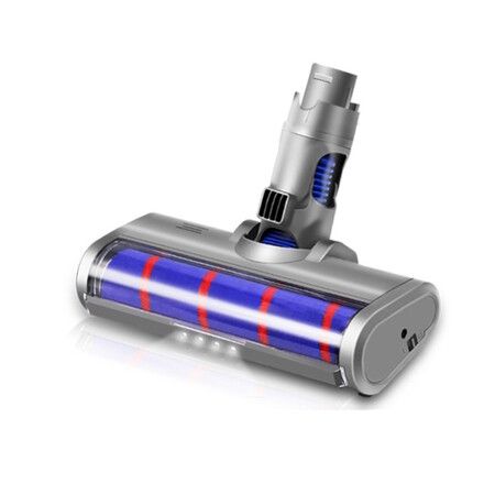 LED Motorhead for Dyson V6 DC serial  Head Replacement with Soft Roller for Hard Floor  White Light as Dust Detection Power Brush Vacuum Attachment