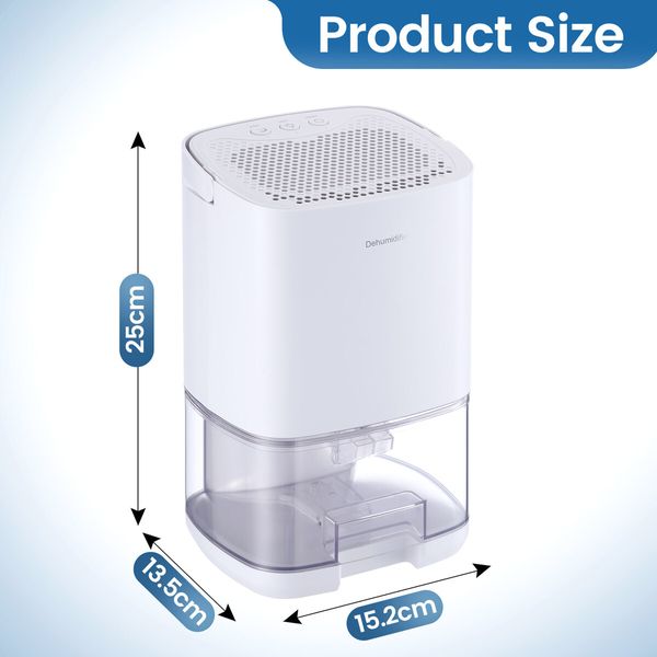 1000ml Small Dehumidifier Moisture Absorber Portable Compact Quiet Humidity Trap Home Bathroom Bedroom Closet Car Dehumidification System with LED Light