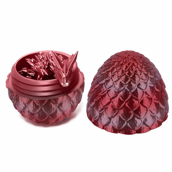 Articulated Dragon Egg 3D Printed Gift Laser Printing Flexible Fidget Toys Home Office Executive Desk Table Decor Surprise Easter Birthday Christmas