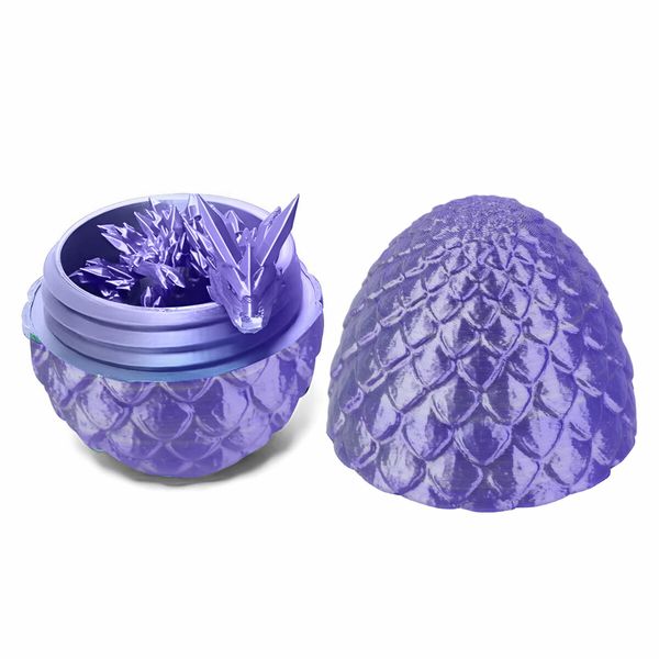 3D Printed Easter Egg Mystery Crystal Dragon in an Eggs Fidget Toys Laser Printing Model Surprise Gifts for Children Birthday Christmas Decoration