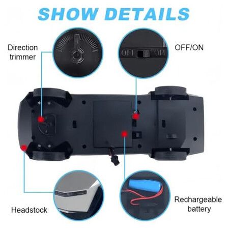 RC Cybertruck with Seamless Plug-in Recharge, 1.5 Hours Play time, and Refined Alignment