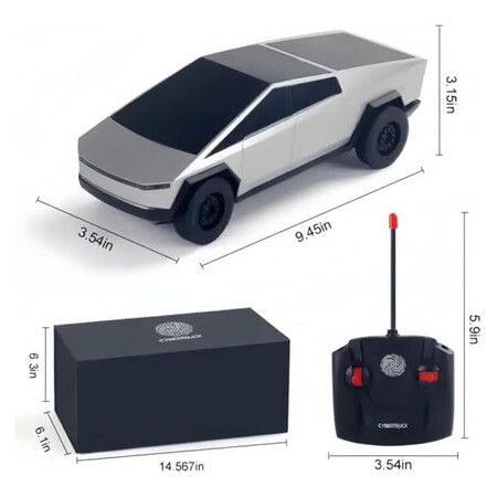 RC Cybertruck with Seamless Plug-in Recharge, 1.5 Hours Play time, and Refined Alignment