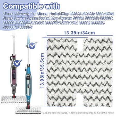 3P Steam Mop Pads Replacement for Shark Lift-Away Pro P3/P5/P8 S3973D S3973