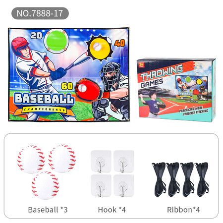 Baseball Games,Toss Target Party Game Kids Outdoor Toys For Age 3+ Baseball Game Mat For Activities Outside Backyard Indoor