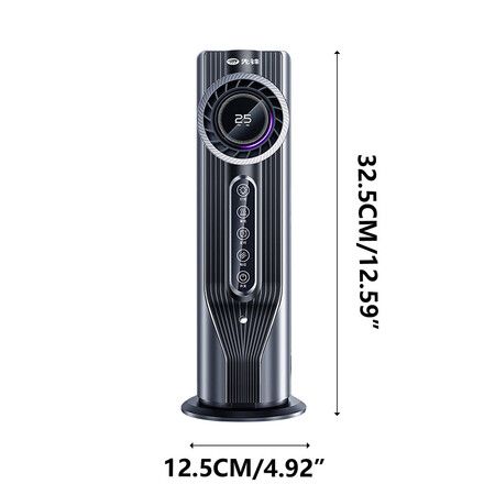 Tower Fan, Bladeless Desk Fan with 6 Speeds, Quiet Cooling, USB Plug-in Compact and Portable, Ideal for Bedroom, Home Office (Grey)