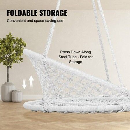 Hammock Hanging Swinging Chair Macramé Hanging Chair for Indoor & Outdoor