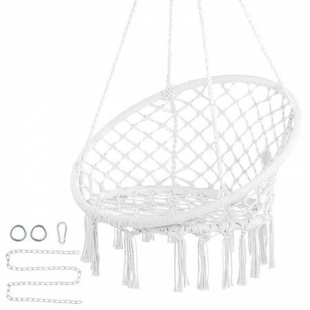 Hammock Hanging Swinging Chair Macramé Hanging Chair for Indoor & Outdoor