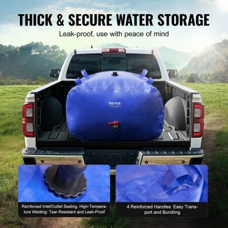 Portable Water Storage Bladder 105.7 Gal 1000D PVC Collapsible Water Tank