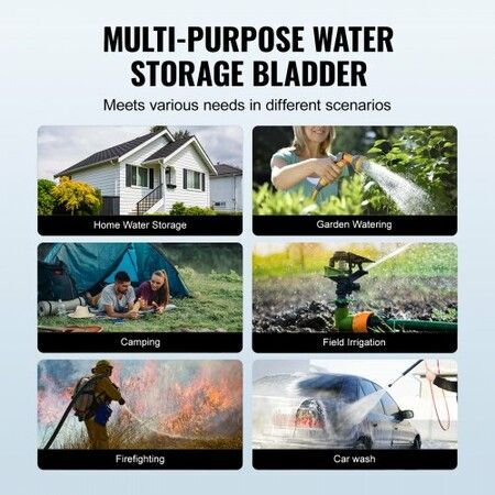 Portable Water Storage Bladder 105.7 Gal 1000D PVC Collapsible Water Tank