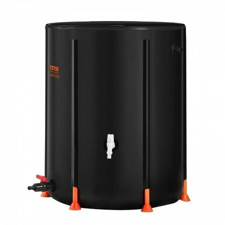 Collapsible Rain Barrel 53 Gal Rain Catcher with Spigots and Overflow Kit