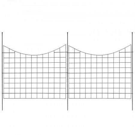 Garden Fence, 75×93 cm Animal Barrier Fence, Underground Decorative Garden Fencing with 6.38 cm Spike Spacing, Metal Dog Fence for the Yard and Outdoor Patio, 5 Pack