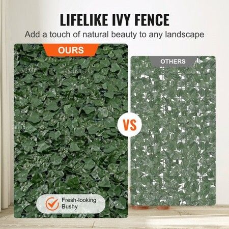 Ivy Privacy Fence, 59 x 98 in Artificial Green Wall Screen, Greenery Ivy Fence with Mesh Cloth Backing and Strengthened Joint, Faux Hedges Vine Leaf Decoration for Outdoor Garden, Yard, Balcony